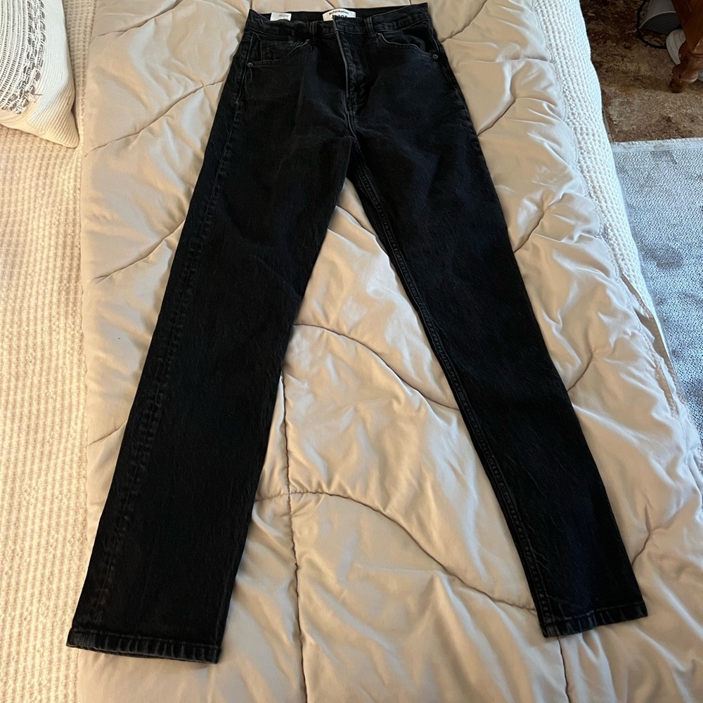 Reformation High waist black jeans straight leg size 28